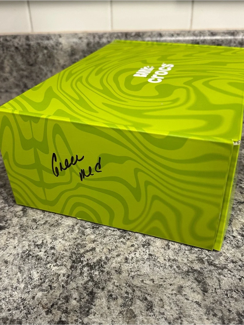 New BARK Crocs Shoes for Dogs Slime Green White Marbled Glow Booties Medium